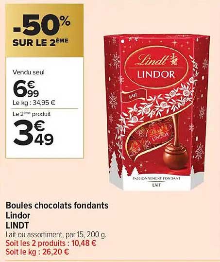 Boules chocolats fondants Lindor