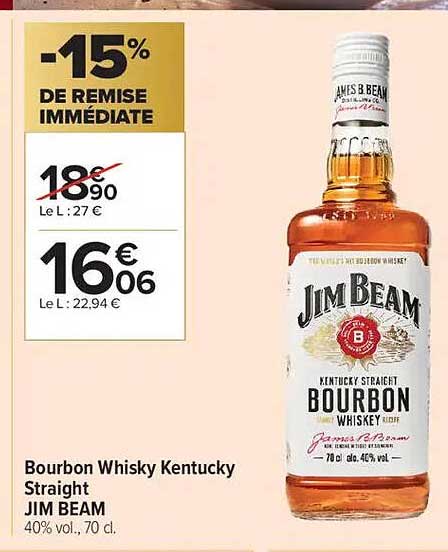 Bourbon Whisky Kentucky Straight JIM BEAM