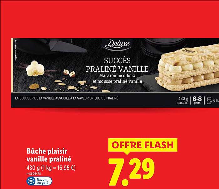 Bûche plaisir vanille praliné