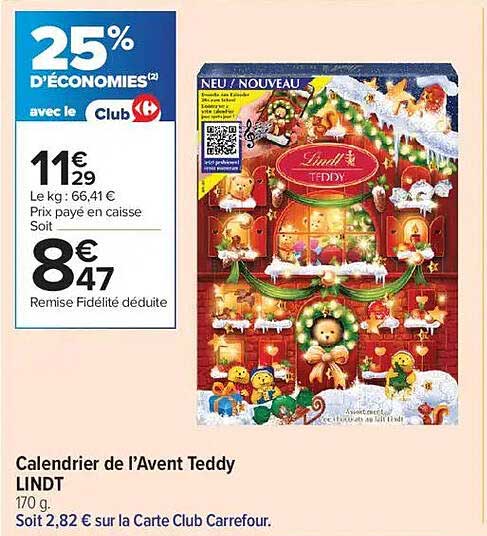 Calendrier de l’Avent Teddy LINDT