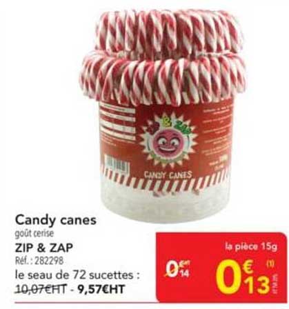 Candy canes goût cerise ZIP & ZAP
