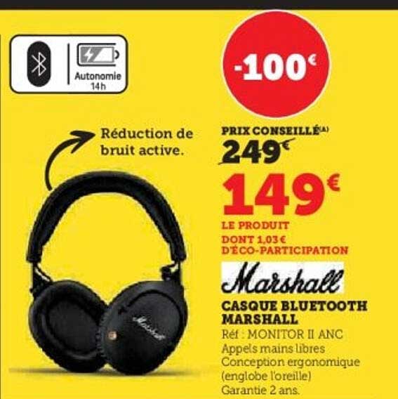 Casque Bluetooth Marshall MONITOR II ANC