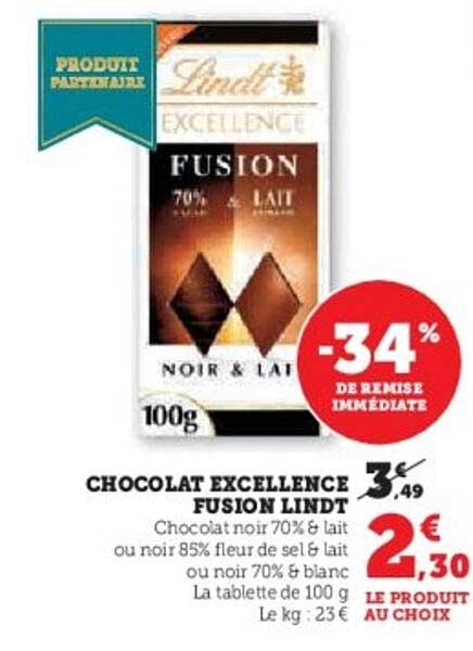 CHOCOLAT EXCELLENCE FUSION LINDT