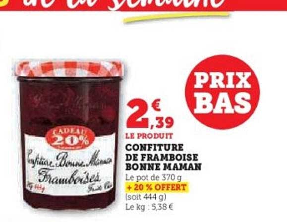 CONFITURE DE FRAMBOISE BONNE MAMAN