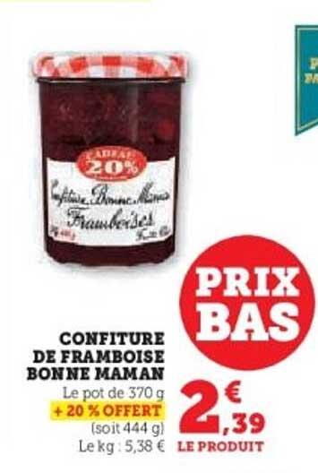 CONFITURE DE FRAMBOISE BONNE MAMAN