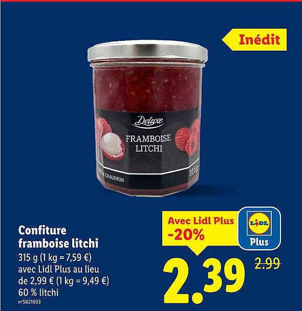Confiture framboise litchi