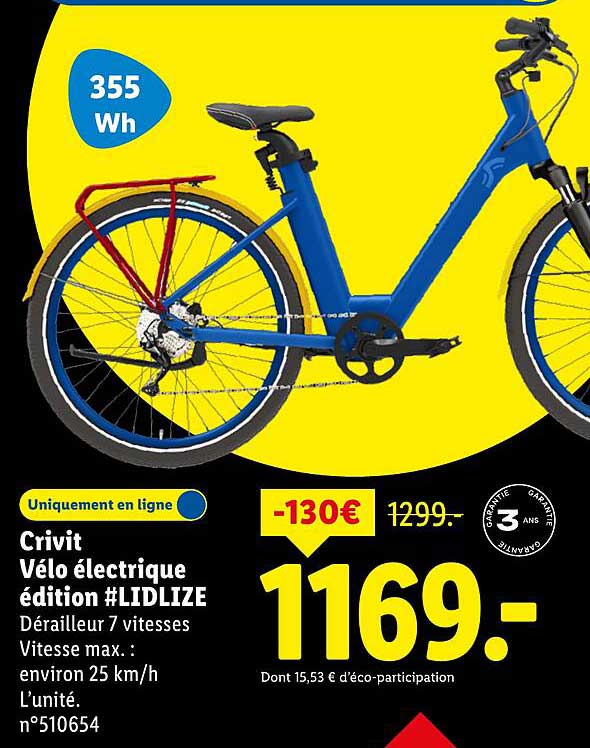 Crivit Velo électrique édition #LIDLIZE