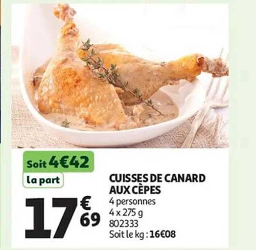 CUISSES DE CANARD AUX CÈPES