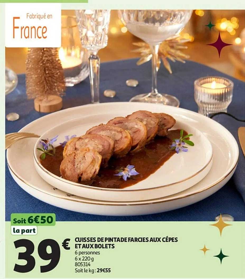 CUISSES DE PINTADE FARCIES AUX CÈPES ET AUX BOLETS