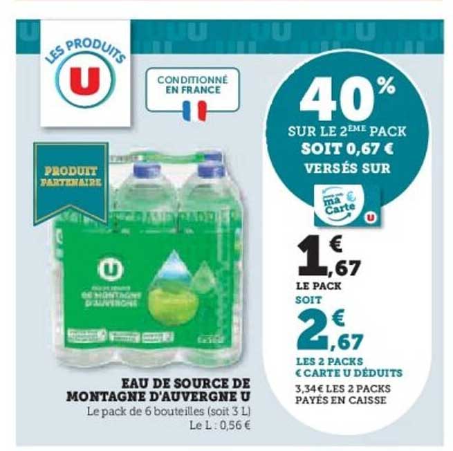 EAU DE SOURCE DE MONTAGNE D'AUVERGNE U