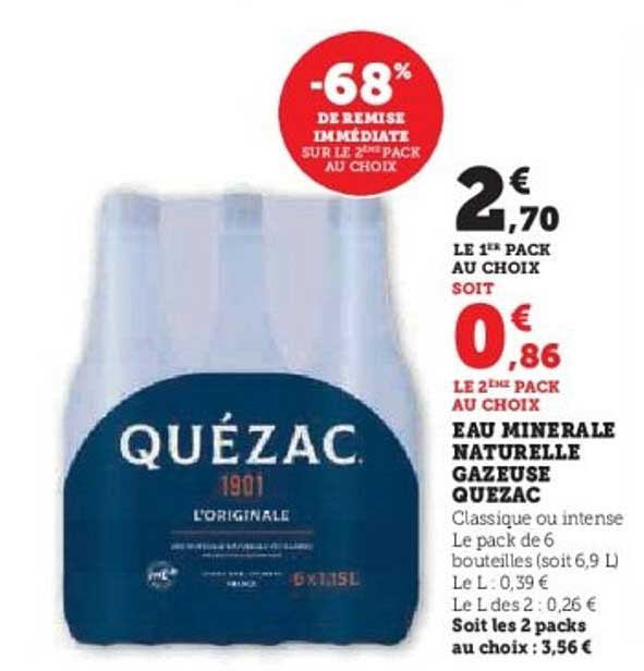 EAU MINERALE NATURELLE GAZEUSE QUEZAC