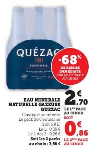 EAU MINERALE NATURELLE GAZEUSE QUEZAC