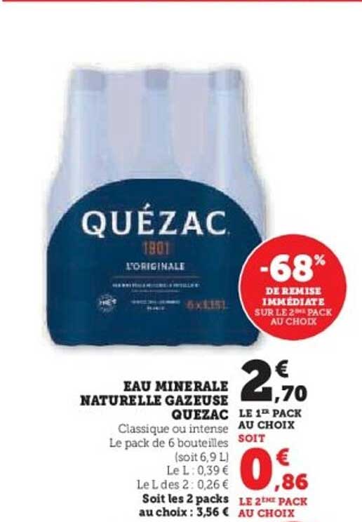 EAU MINERALE NATURELLE GAZEUSE QUEZAC