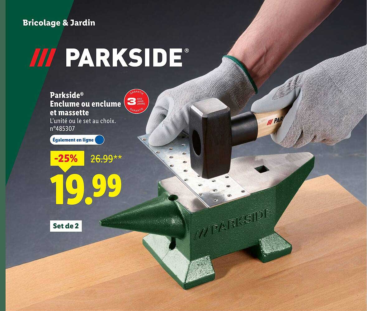 Enclume ou enclume et masseette Parkside