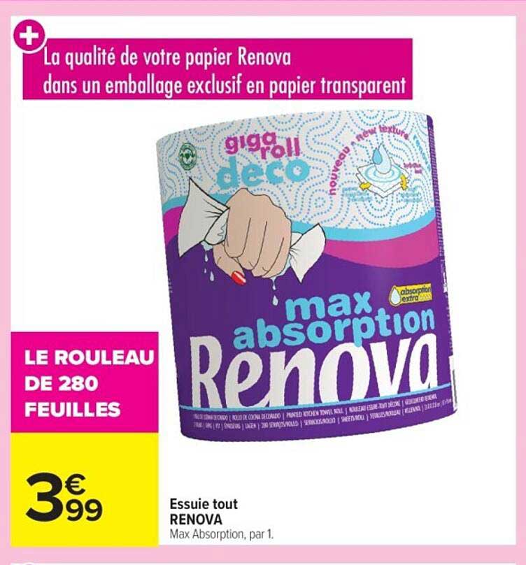 Essuie tout RENOVA Max Absorption, par 1.