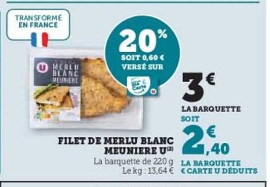 FILET DE MERLU BLANC MEUNIERE U