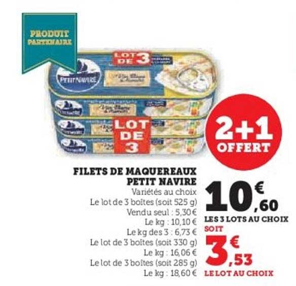 FILETS DE MAQUEREAUX PETIT NAVIRE