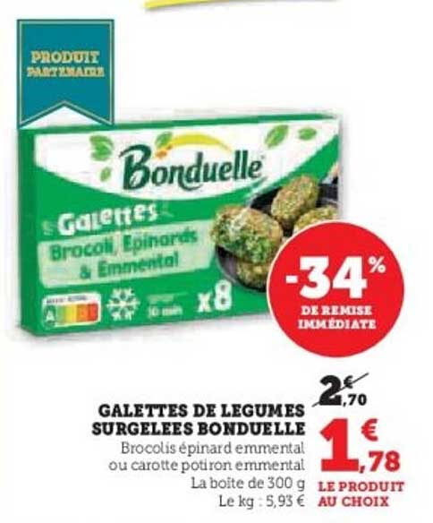 GALETTES DE LEGUMES SURGELEES BONDUELLE