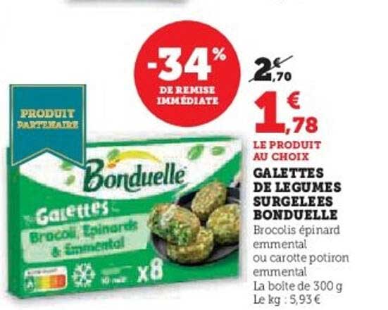 GALETTES DE LEGUMES SURGELES BONDUELLE