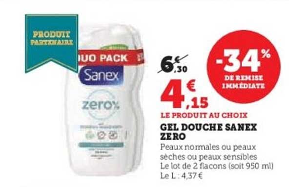 GEL DOUCHE SANEX ZERO