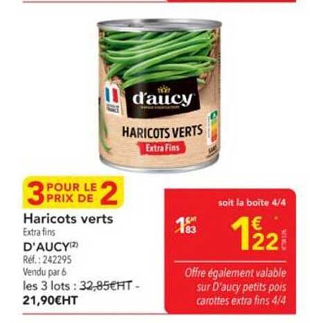 Haricots verts Extra fins D'AUCY