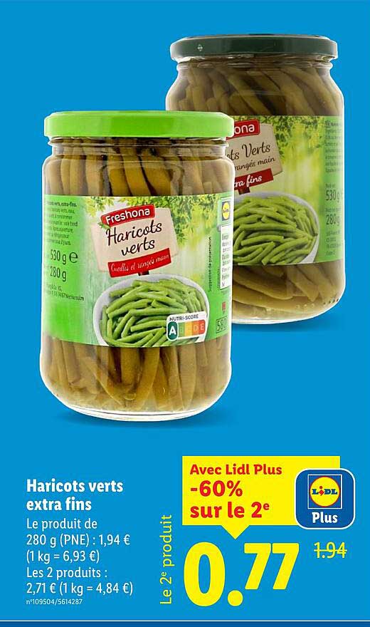 Haricots verts extra fins