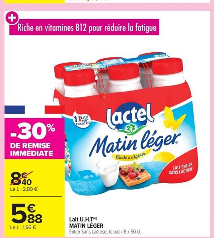 Lait U.H.T Matin Léger