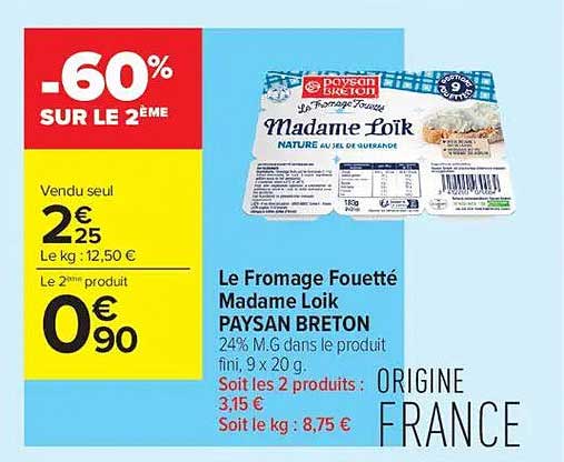 Le Fromage Fouetté Madame Loik PAYSAN BRETON