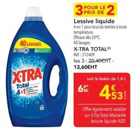 Lessive liquide X-TRA TOTAL 4+1