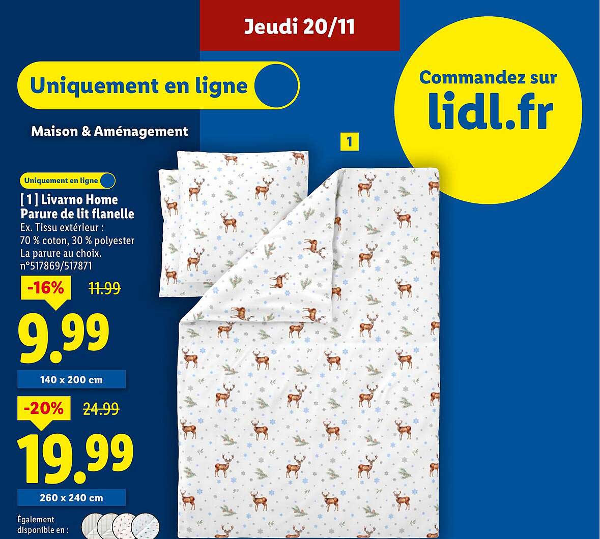 Livarno Home Parure de lit flanelle