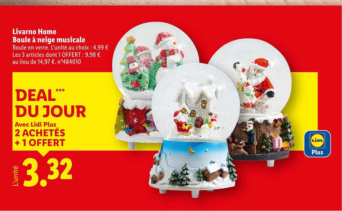 Livorno Home Boule à neige musicale