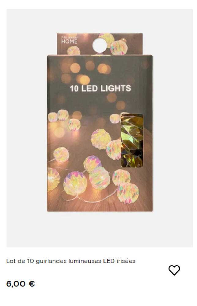 Lot de 10 guirlandes lumineuses LED irisées