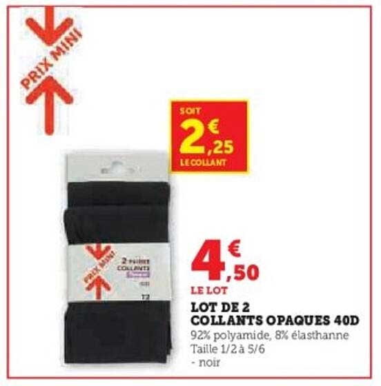 LOT DE 2 COLLANTS OPAGUES 40D