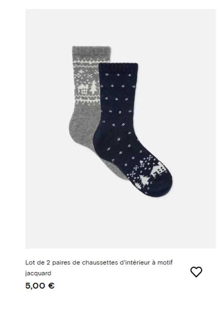 Lot de 2 paires de chaussettes d'intérieur à motif jacquard
