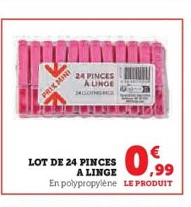 LOT DE 24 PINCES A LINGE