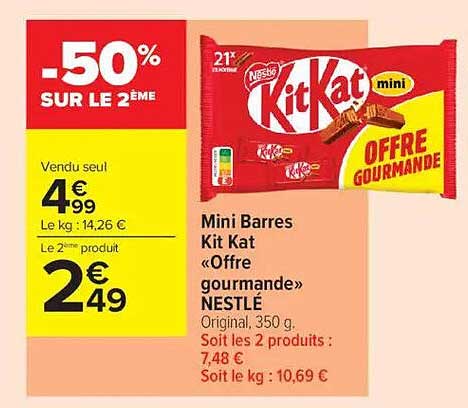Mini Barres Kit Kat « Offre gourmande » NESTLÉ