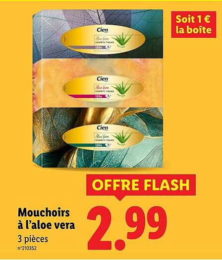 Mouchoirs à l’aloe vera