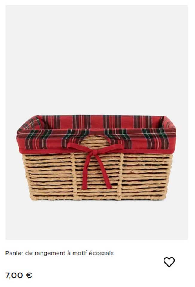 Panier de rangement à motif écossais