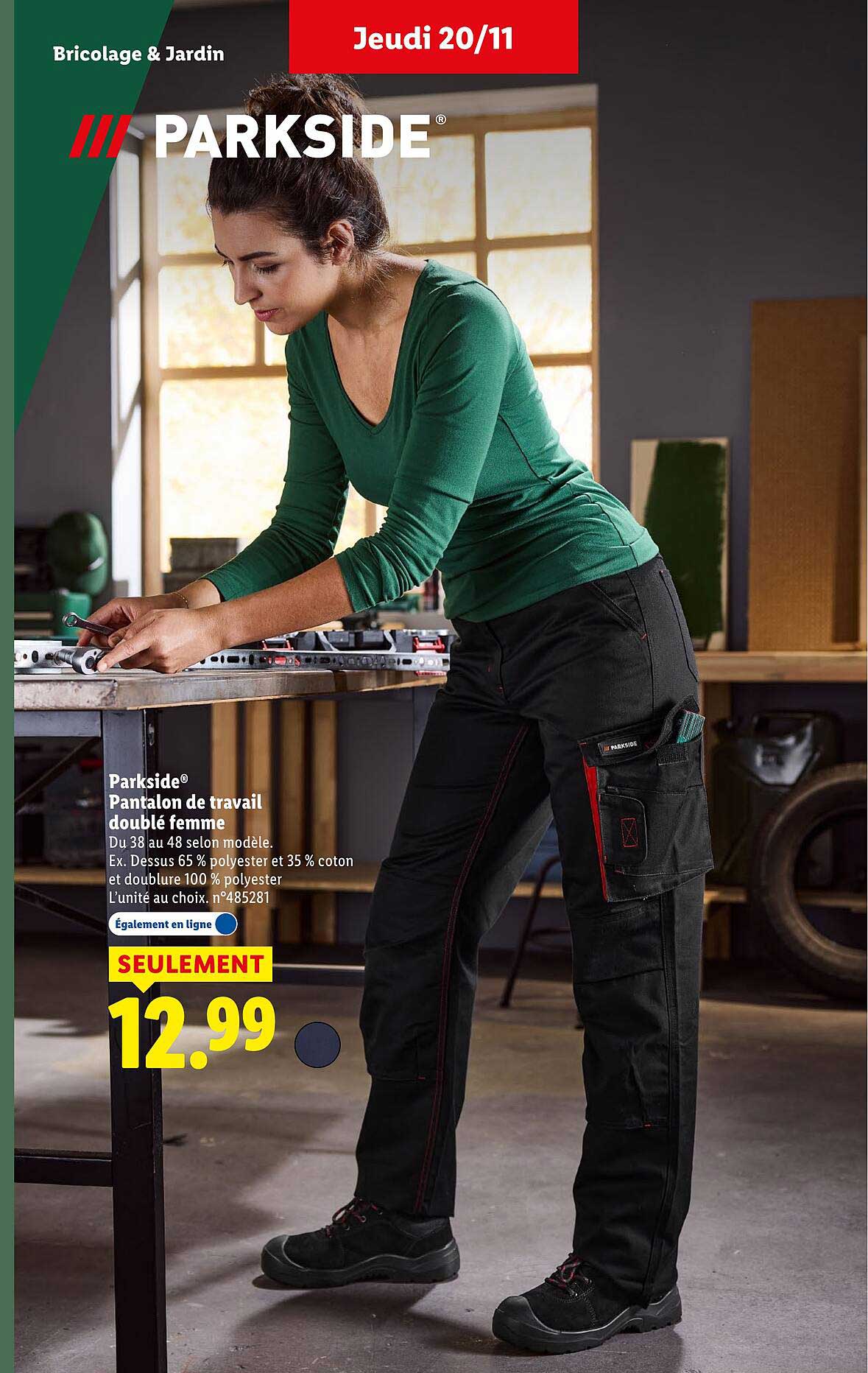 Pantalon de travail double femme