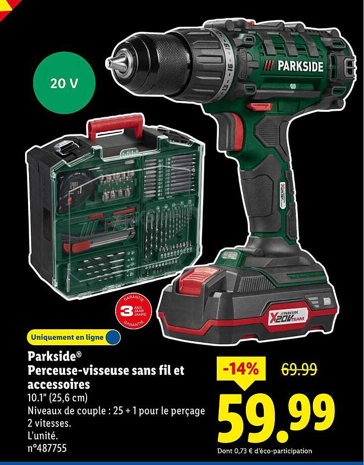 Parkside® Perceuse-visseuse sans fil et accessoires