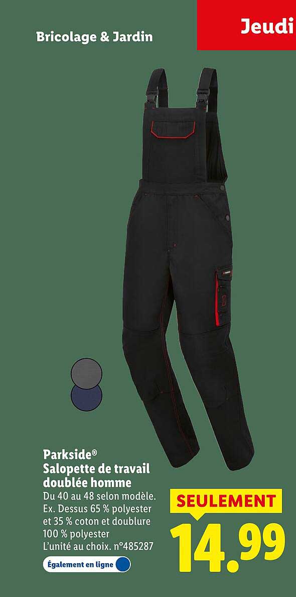 Parkside® Salopette de travail doublée homme