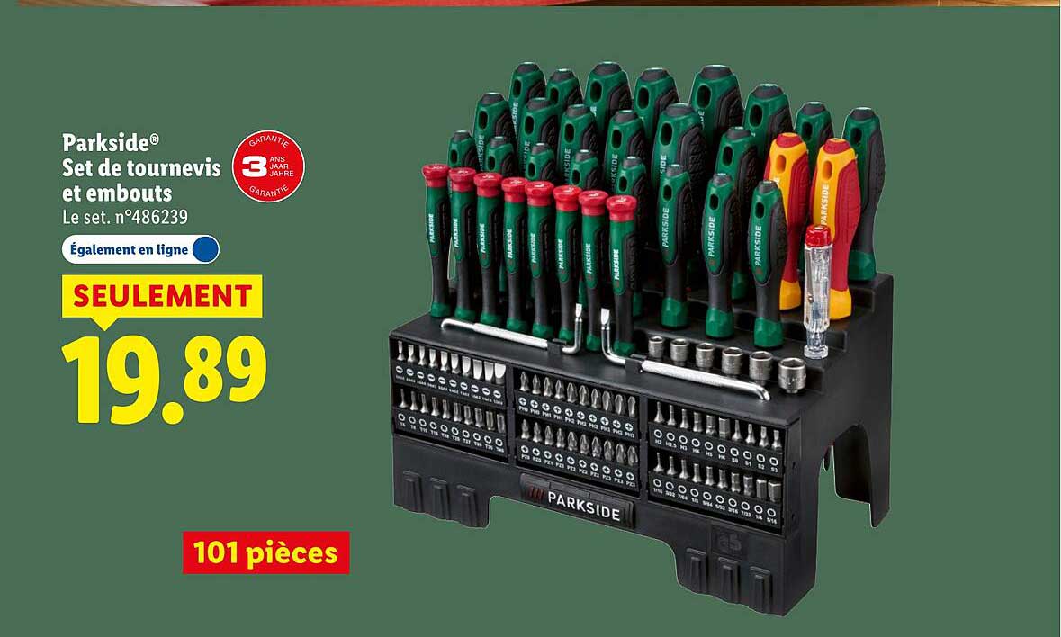 Parkside® Set de tournevis et embouts