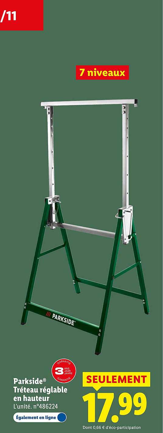 Parkside® Tréteau réglable en hauteur