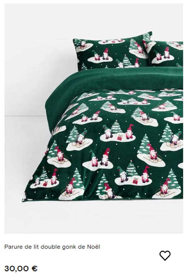 Parure de lit double gonk de Noël