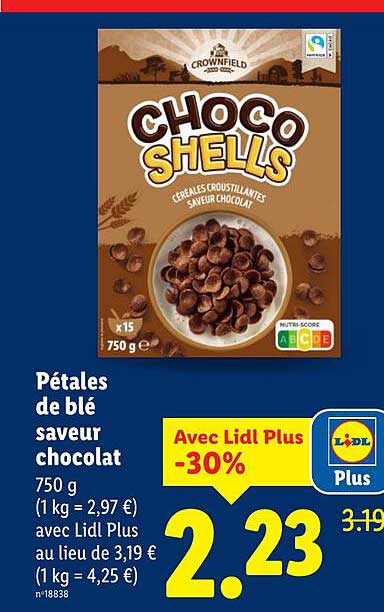 Pétales de blé saveur chocolat