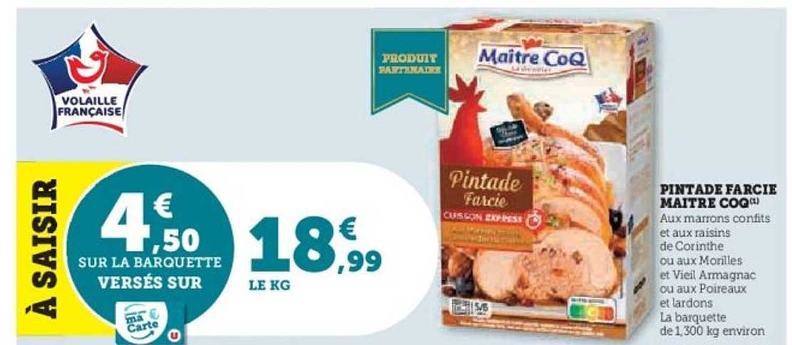 PINTADE FARCIE MAITRE COQ