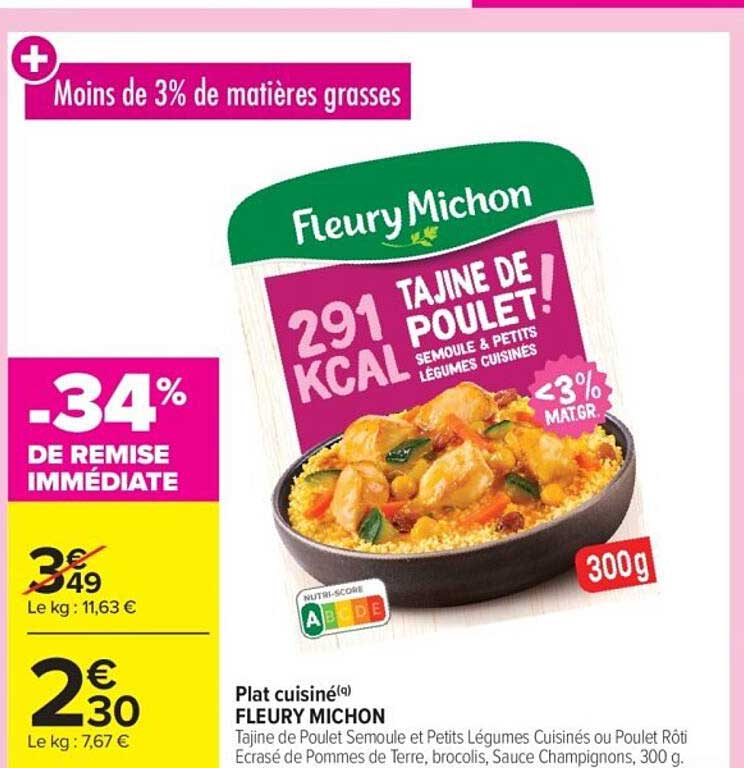 Plat cuisiné Fleury Michon Tajine de Poulet
