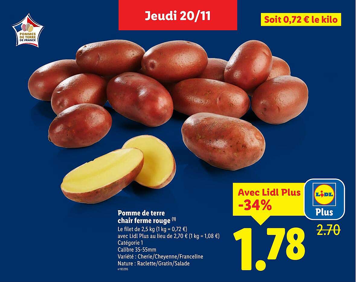 Pomme de terre chair ferme rouge