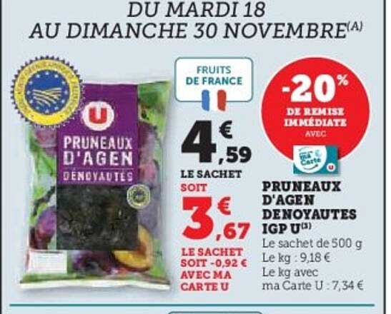 PRUNEAUX D'AGEN DENOEUTES IGP U