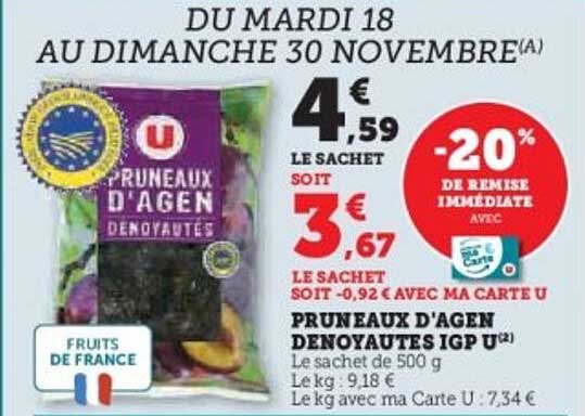 PRUNEAUX D'AGEN DENOUYATES IGP U